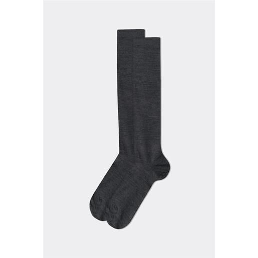 Calzedonia calze lana e cotone lunghe grigio