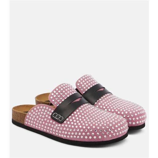 JW Anderson slippers in suede con cristalli