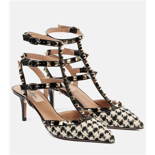 Valentino Garavani pumps rockstud 65 in tweed con pelle