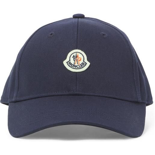 Moncler Enfant cappello da baseball in gabardine di cotone con logo