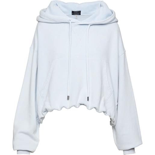 R13 felpa in cotone con cappuccio - blu