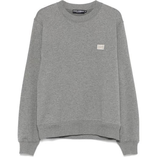 Dolce & Gabbana felpa in cotone con logo - grigio