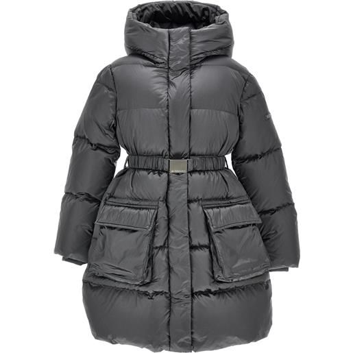 Monnalisa giaccone lungo imbottito cintura a nastro