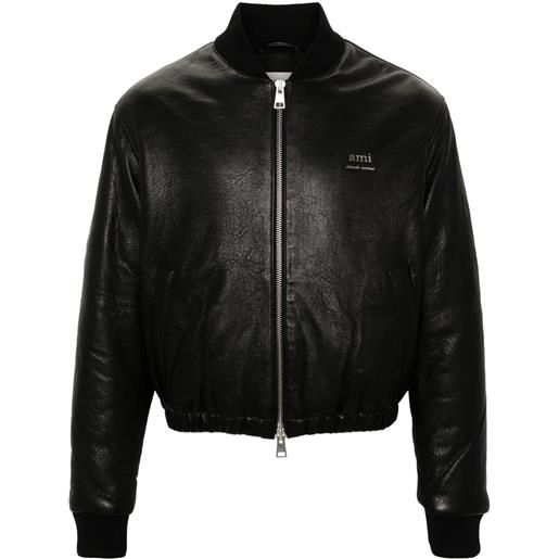 AMI Paris giacca con placca logo - nero