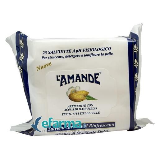 L'Amande marseille salviettine struccanti all'olio di mandorle dolci 25 pezzi
