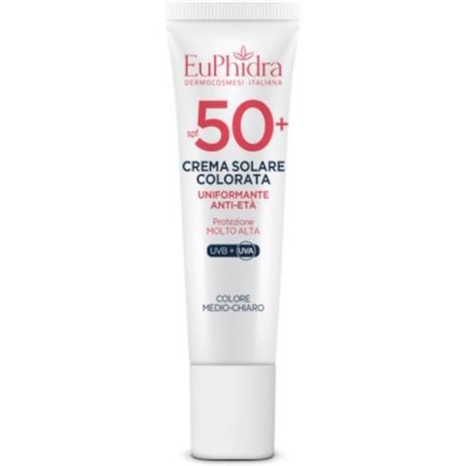 Euphidra crema solare viso colorata spf 50+ colorazione medio-chiara 30 ml