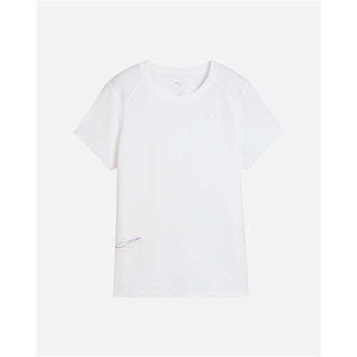 Puma run graphic mesh w - t-shirt running - donna - bianco