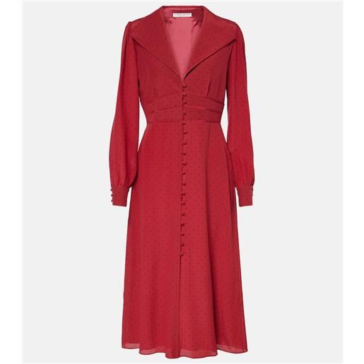 Alessandra Rich abito midi in seta a pois