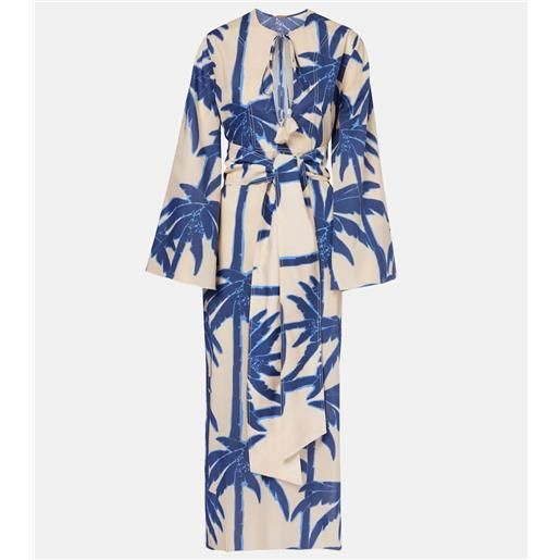 Johanna Ortiz abito lungo sotaviento in cotone con stampa