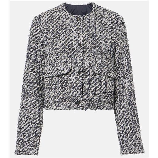 Moncler piumino cropped dauphine in tweed