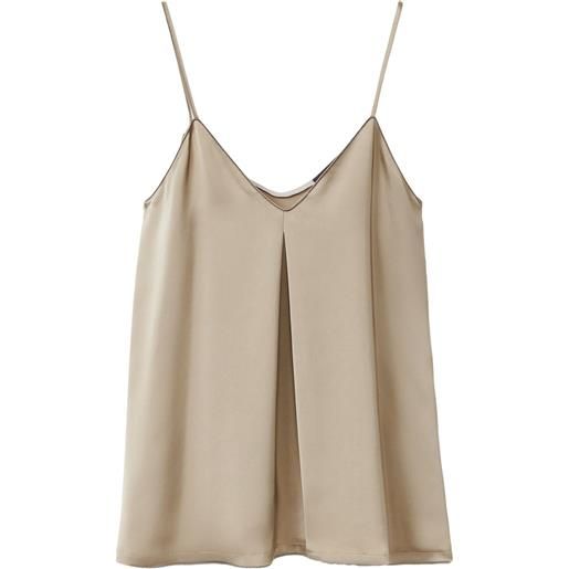 Fabiana Filippi canotta con pieghe - toni neutri