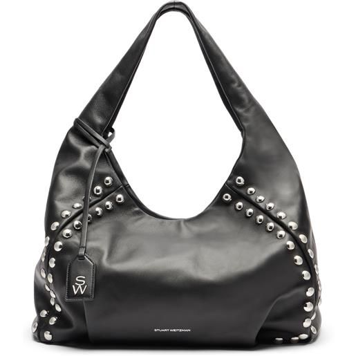 Stuart Weitzman moda stud hobo bag black