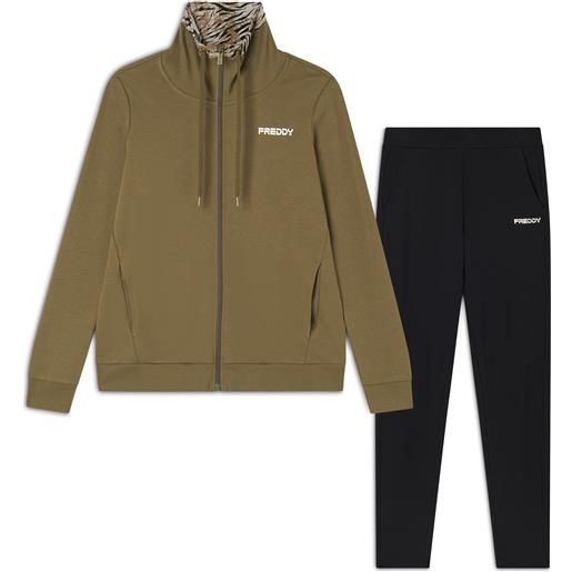 Freddy tuta interlock con zip e collo alto interno fantasia