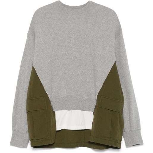 Undercover felpa con design a inserti - grigio