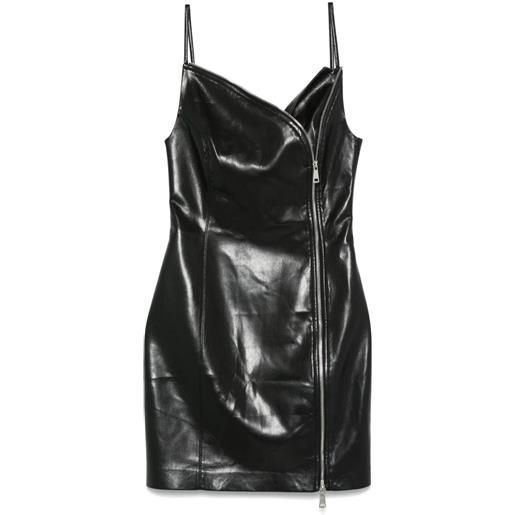Nanushka abito corto in pelle sintetica - nero