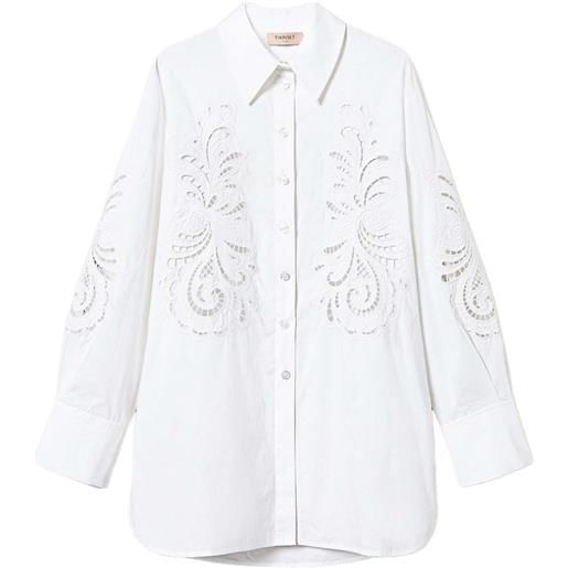 TWINSET camicia con ricamo - bianco