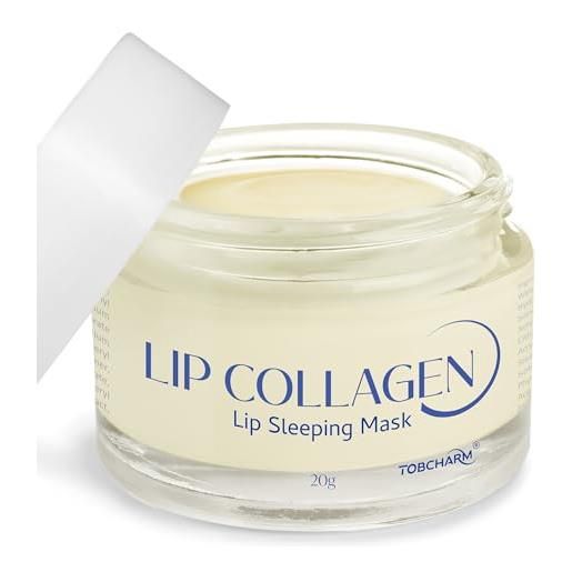 Tobcharm lip sleeping mask (20 g), lip collage, lip plumper per la notte, lip plumper con acido ialuronico, balsamo per labbra con complesso peptidico per la riparazione delle rughe delle labbra