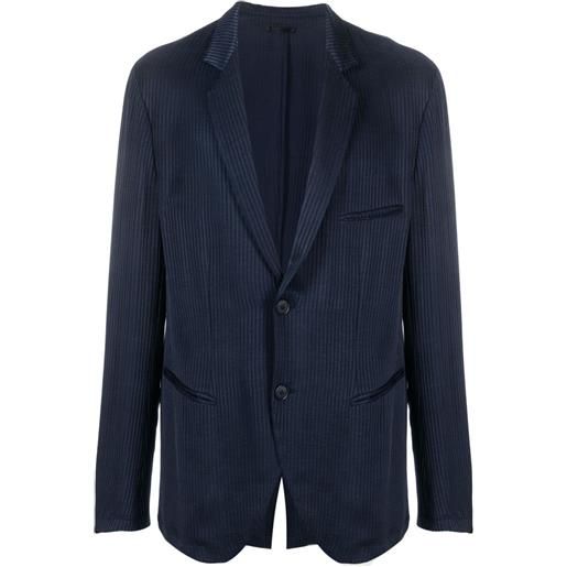 Giorgio Armani blazer monopetto a righe - blu