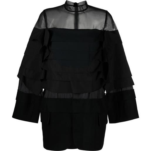 sacai abito corto a strati - nero