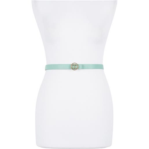 TWINSET cintura in pelle a stampa lizard con strass