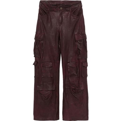 Salvatore Santoro cargo in pelle - rosso