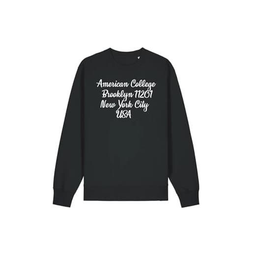 AMERICAN COLLEGE USA, set di 2 pezzi, uomo, donna, felpa e pantaloni, sweat shirt, pant, felpa, maglione, pantaloni, sportivi, lotto di 2, unisex, modello acs25set4 black l