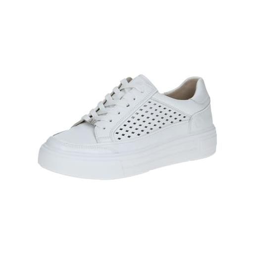 CAPRICE sneaker da donna con plateau in pelle con traforo, metallico (platin metal. ), 38,5 eu