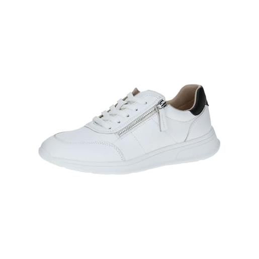 CAPRICE sneaker da donna bassi in pelle con cerniera, multicolore (black/white), 36 eu