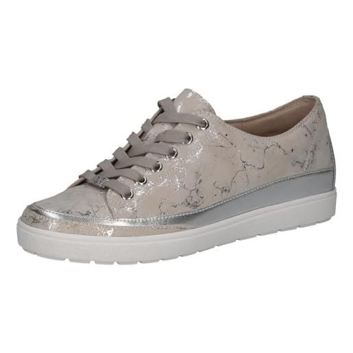 CAPRICE sneaker da donna bassi in pelle con lacci, rosa (lt. Purple perl), 39 eu