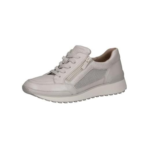 CAPRICE sneaker da donna bassi con cerniera sportivi, beige (pearl nappa), 37 eu