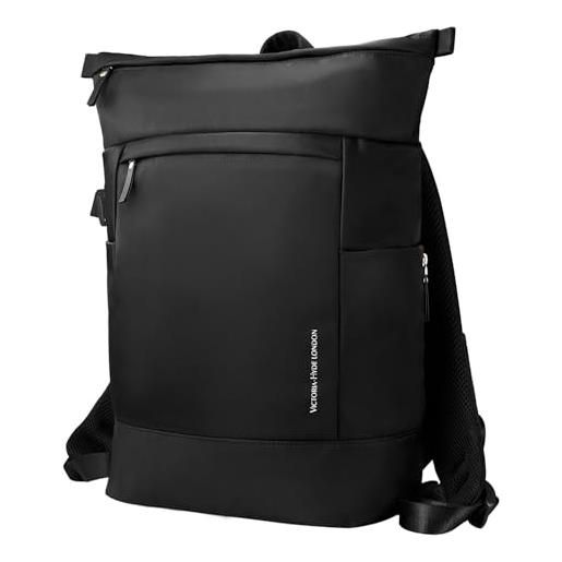 VICTORIA HYDE zaino in nylon da donna e da uomo, impermeabile, borsa zaino da donna, grande zaino per scuola, viaggi, incontri lavoro, nero