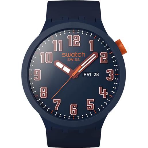 Swatch / big bold / essentially confident / orologio unisex / quadrante blu / cassa plastica / cinturino silicone - sb01s700