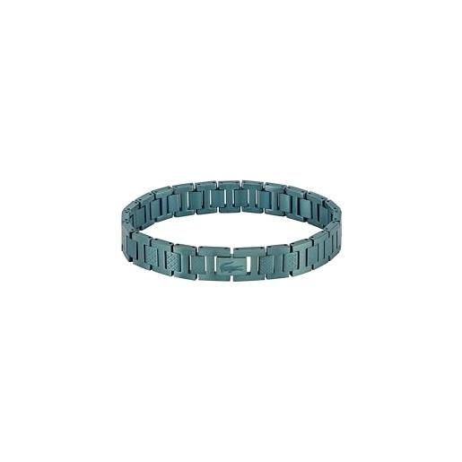 Lacoste braccialetto a maglie da uomo collezione metropole in acciaio inossidabile con placcatura verde - 2040420