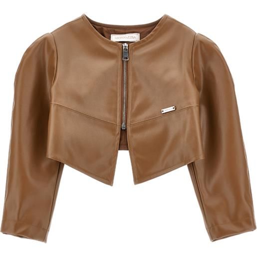 Monnalisa bolero tessuto spalmato con zip