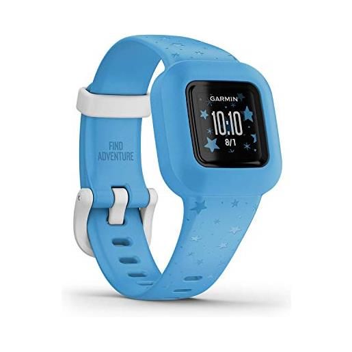 Garmin vivofit jr. 3 (stars blue), orologio e activity tracker per bambini, display a colori, passi, sonno, cinturino in silicone, app interattiva, autonomia fino a 1 anno, 4+