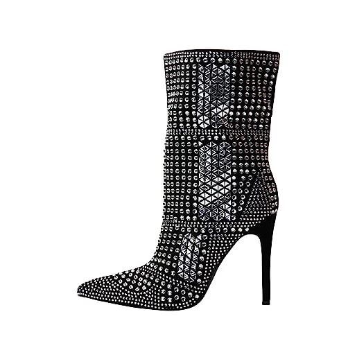 faina stivaletti, stivali donna, nero/argento, 36 eu