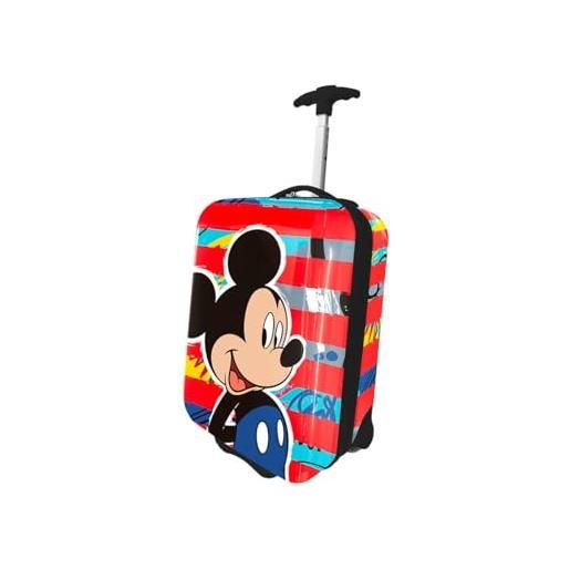 Coriex trolley rigido cartoni animati valigia da viaggio per bambini, bagaglio a mano resistente e leggero in abs con manico telescopico regolabile e 2 ruote 23l, 42x19,5x29 cm. Multicolor