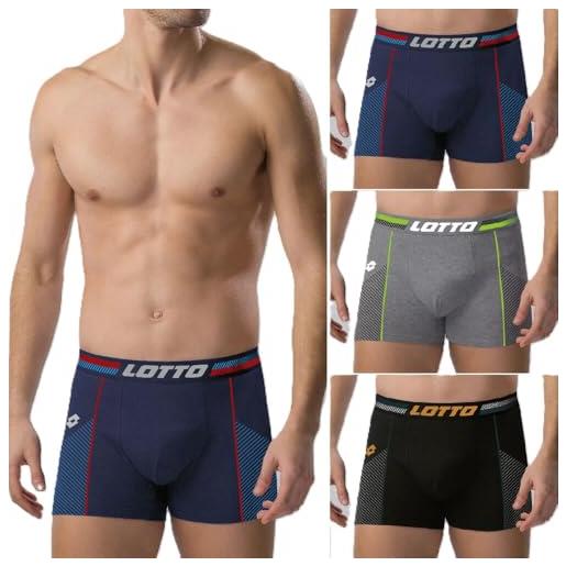 Lotto confezione 6 boxer uomo sportswear in cotone elasticizzato modelli e colori assortiti (it, testo, l, regular, regular, 6 boxer colori assortiti)