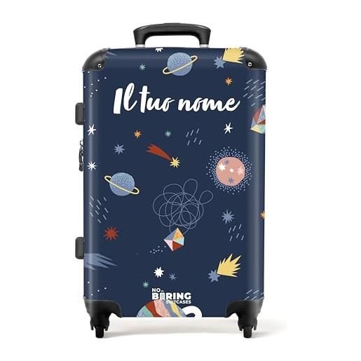 Trolley Medio Valigia Cabina Morbido Bagaglio A Mano Blu Con