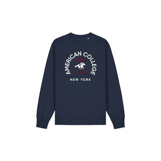 AMERICAN COLLEGE USA, set di 2 pezzi, uomo, donna, felpa e pantaloni, sweat shirt, pant, felpa, maglione, pantaloni, sportivi, lotto di 2, unisex, modello acs25set3 navy xxl