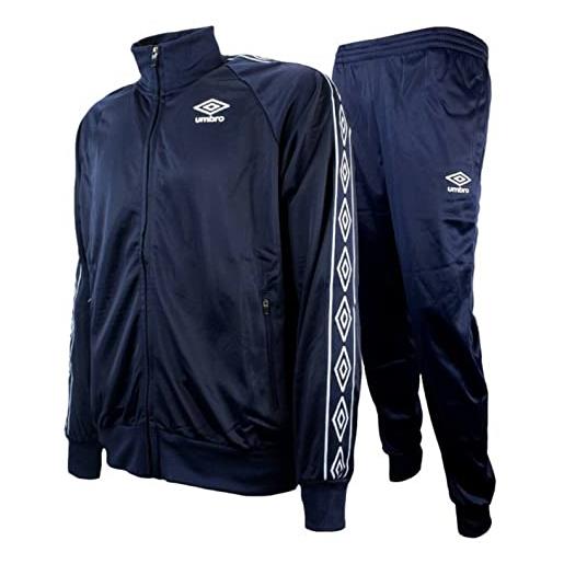 NewAge umbro tuta ragazzo full zip acetata nuova collezione art. 65005 (xs (09/10 anni), blu)