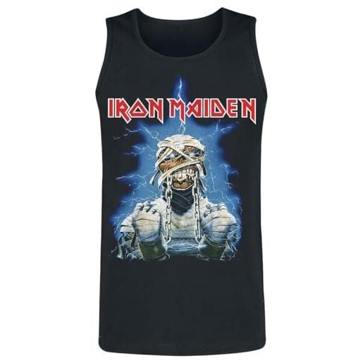 Iron Maiden powerslave world slavery tour 1984-1985 uomo canotta nero s 100% cotone regular