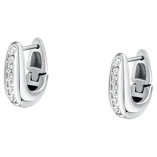 Morellato orecchini donna in acciaio, cristalli, collezione creole, modello ovale - saup19