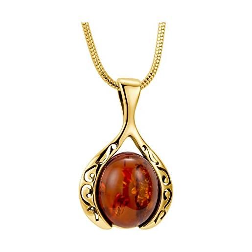 Collana Con Ciondolo Farfalla E Scorpione In Ambra E Pietra Preziosa Per Donna