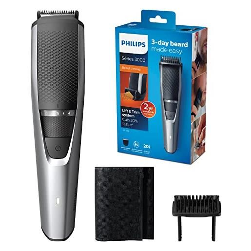 Philips regolabarba uomo bt3216/14 s3000 utilizzo con e senza filo, autonomia fino a 60 min, 20 lunghezze, 1 pettine, lame in metallo, sistema lift & trim