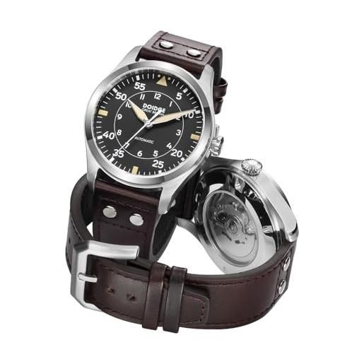 Chotovelli Grande Pilota - Orologio Cronografo Da Uomo, Cassa 50 Mm, Cinturino In Pelle, Vetro Zaffiro