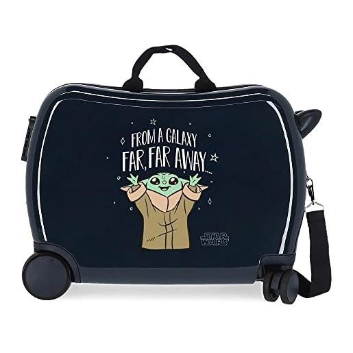 Star Wars the child far way, maleta infantil, 50x38x20 cm abs rigido chiusura a combinazione laterale 34l 1.8 kg, 4 doppie ruote, nero (far away)