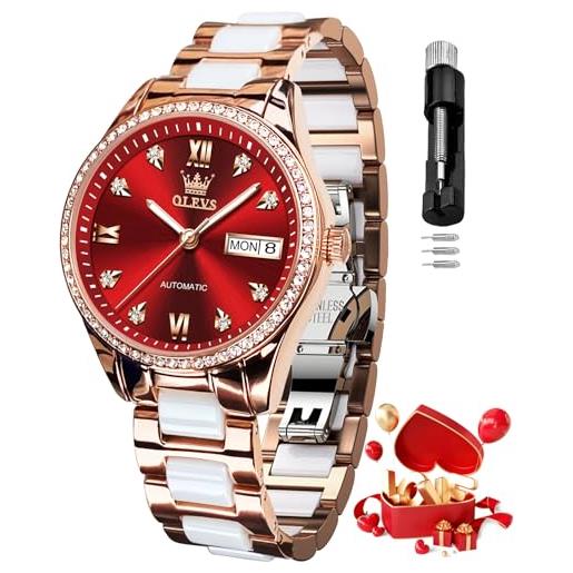OUPINKE Orologio da uomo meccanico automatico scheletro