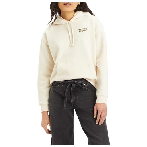 Levi's graphic everyday, felpa con cappuccio annessa cheetah bw fill white swan, xs donna