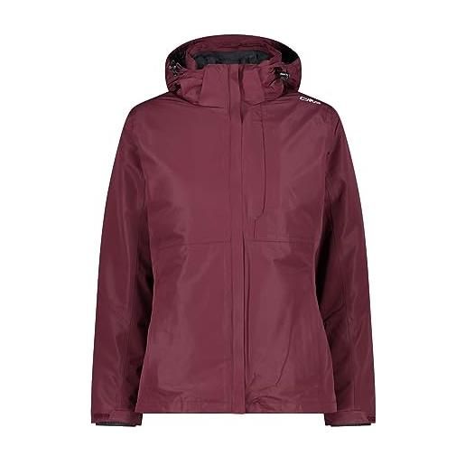 CMP woman jacket zip hood detachble inn. Jacket burgundy (c919) 42